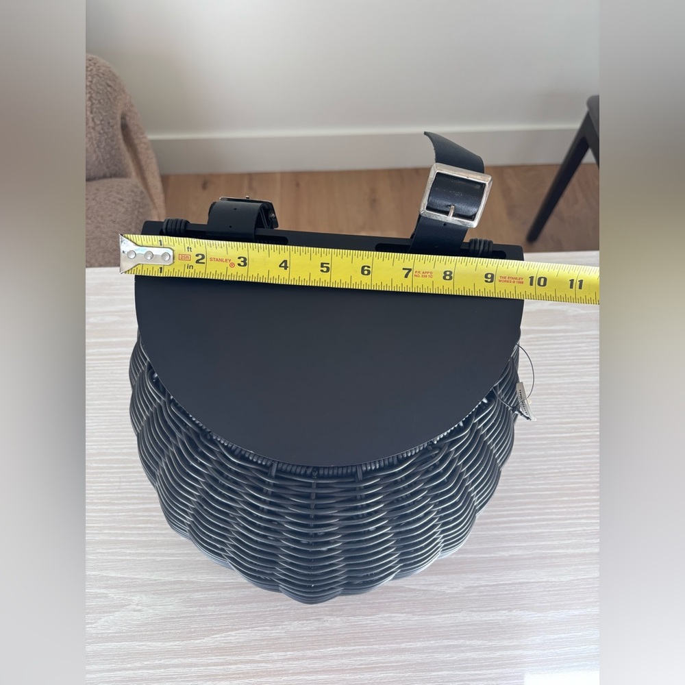 CB2 Black Woven Bike Basket - Picture 4 of 7